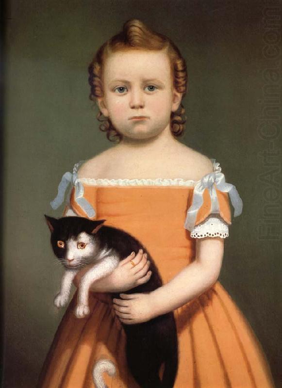 William Thompson Bartoll Gril and Cat china oil painting image